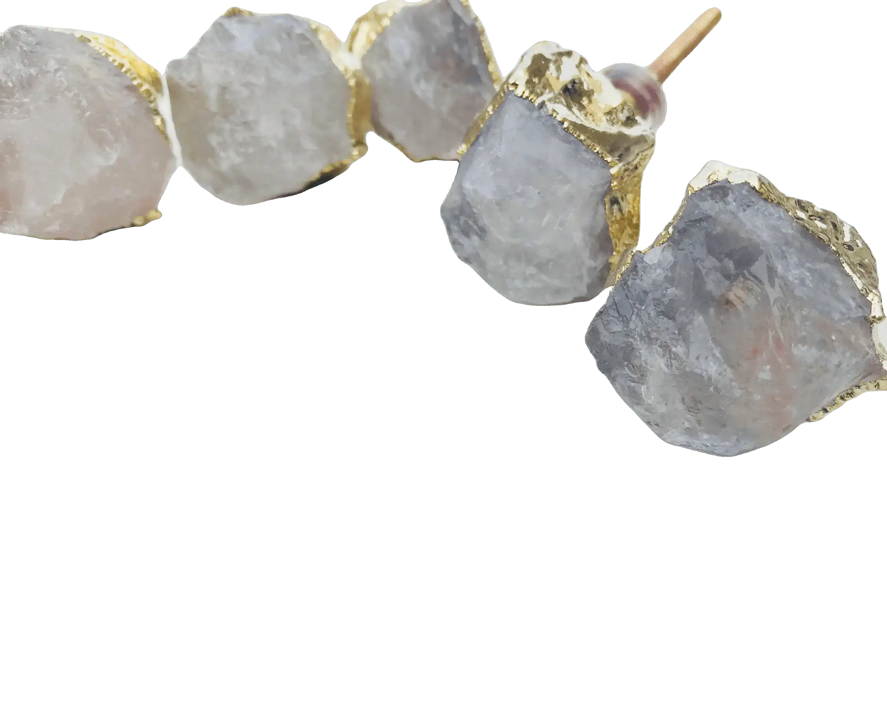 Clear Quartz Cabinet Door Pull Handle - Set of 6