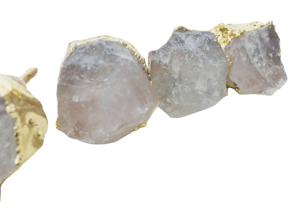 Clear Quartz Cabinet Door Pull Handle - Set of 6