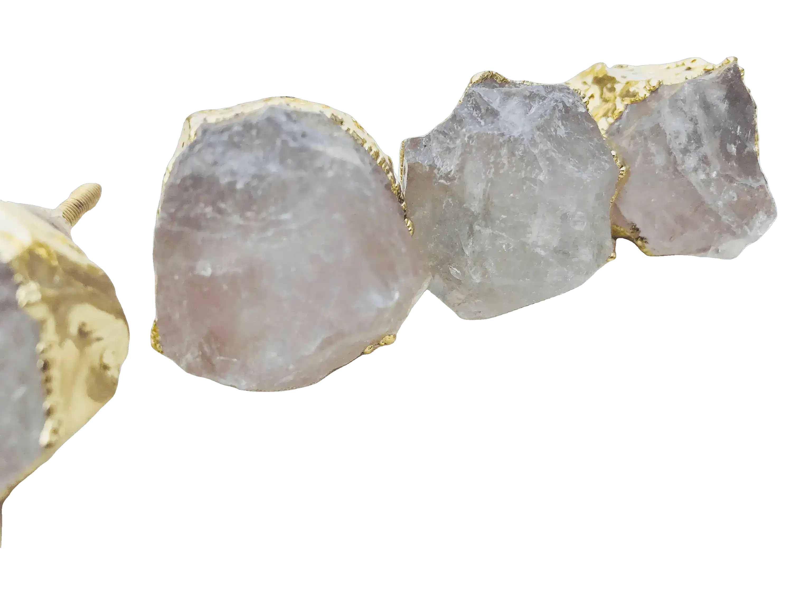 Clear Quartz Cabinet Door Pull Handle - Set of 6