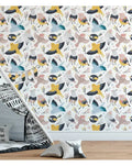 Colorful Birds Kids Print Removable Wallpaper