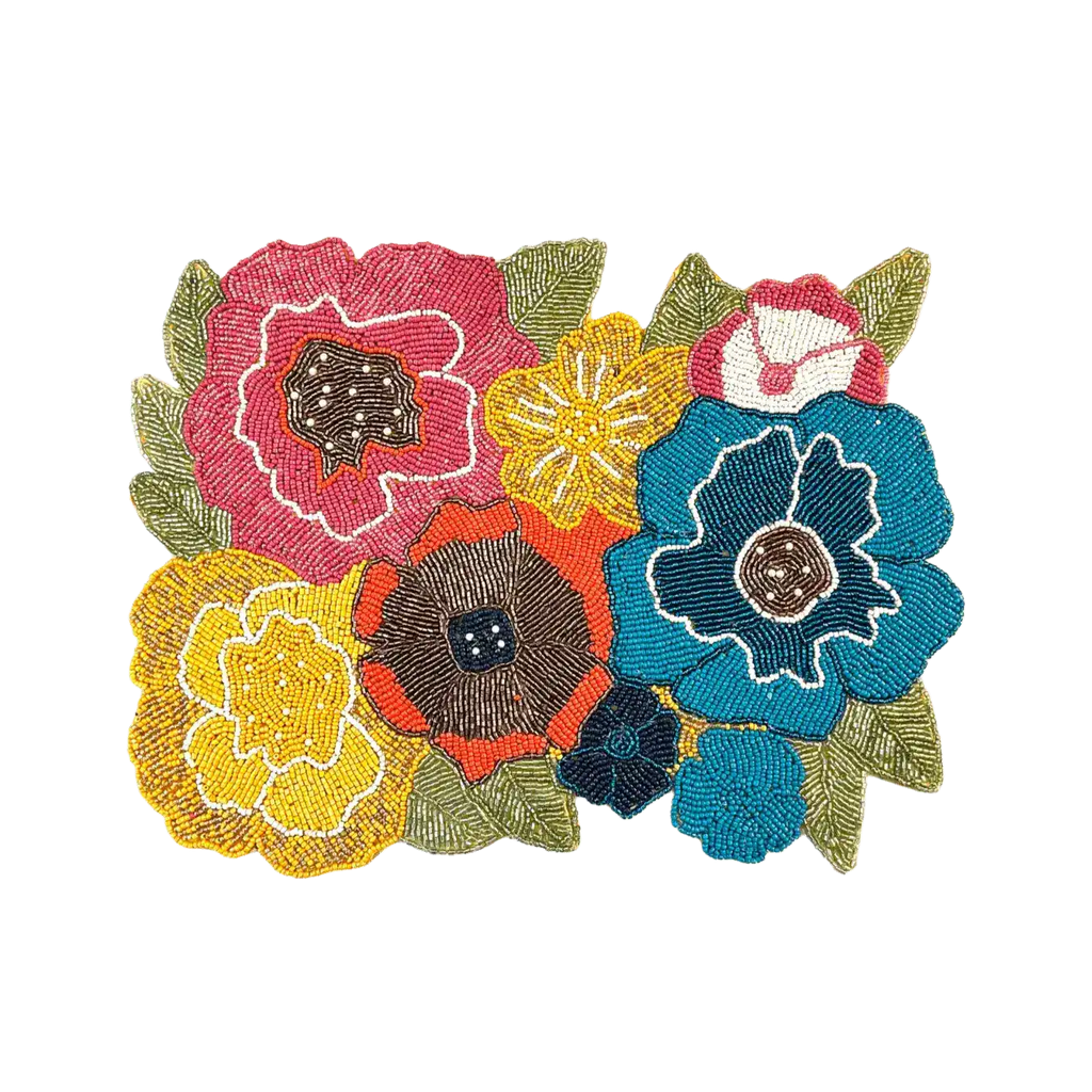 Colorful Flowers Beaded Placemat