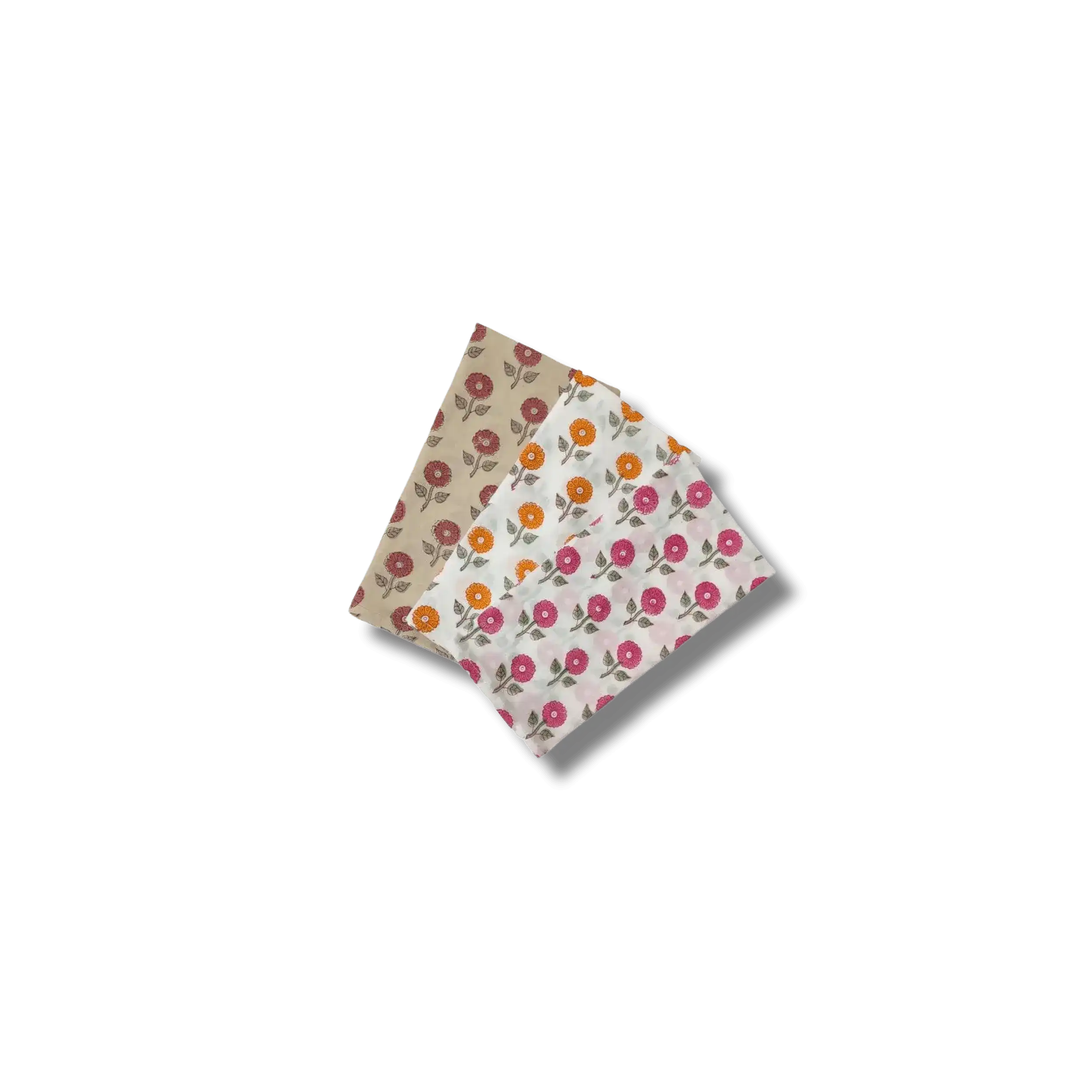 Daisy Block Printed Cotton Napkins