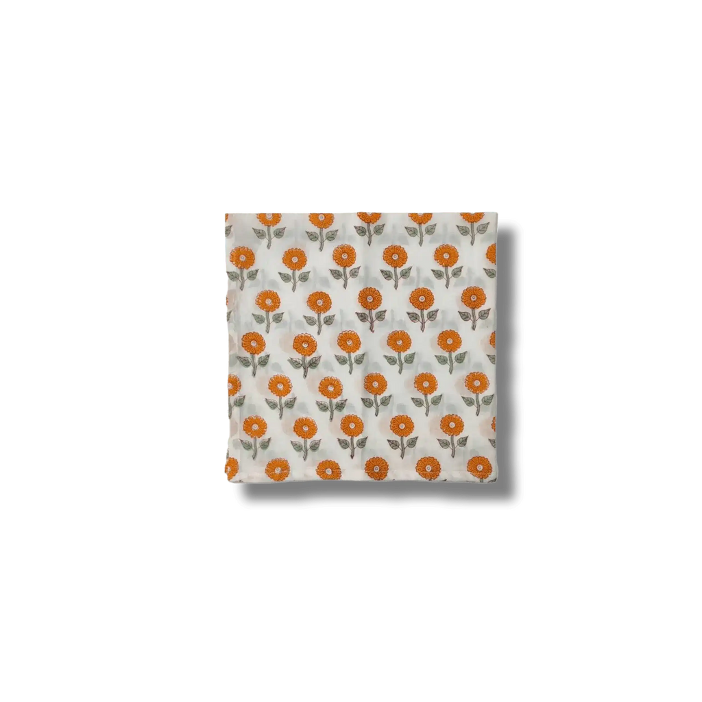 Daisy Block Printed Cotton Napkins