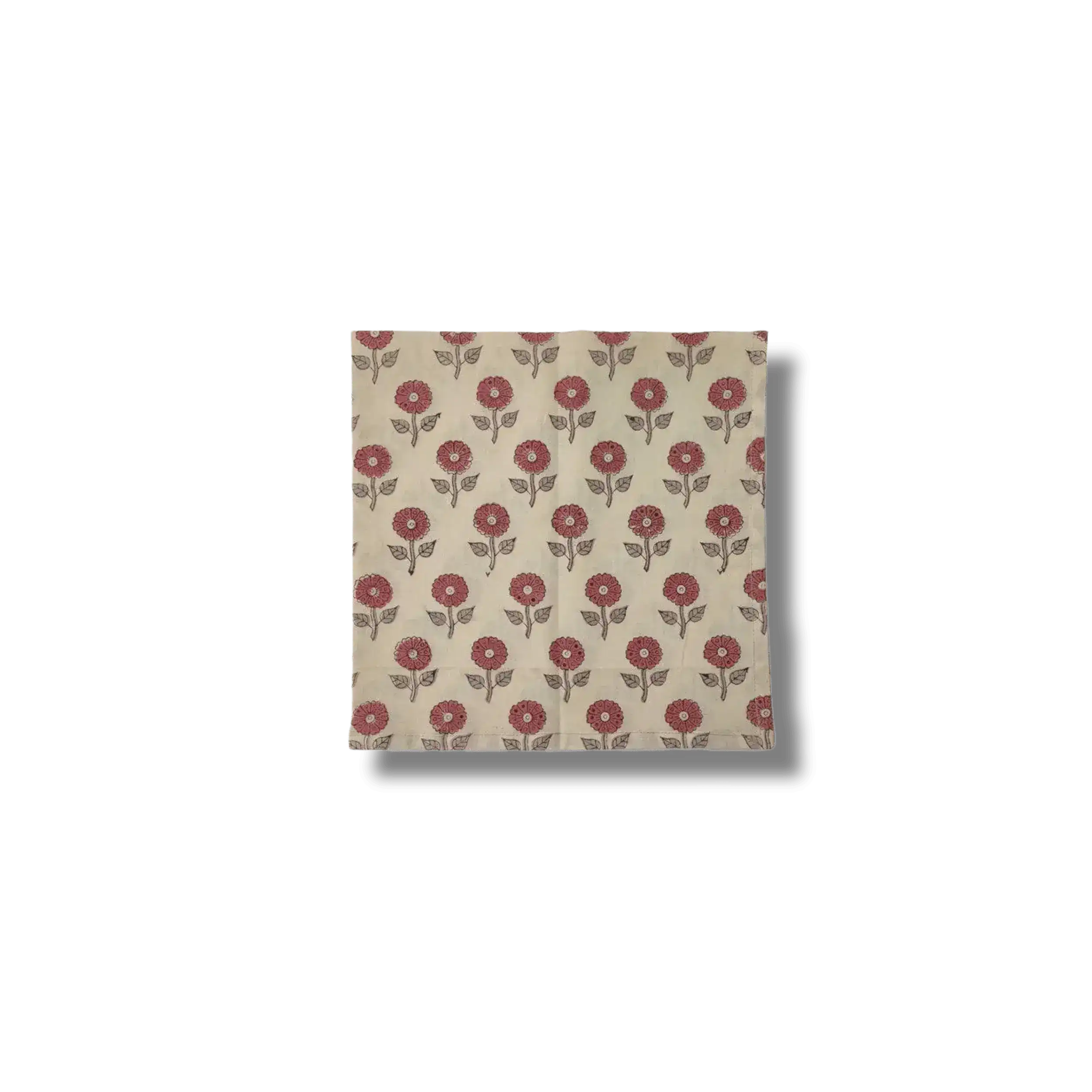 Daisy Block Printed Cotton Napkins