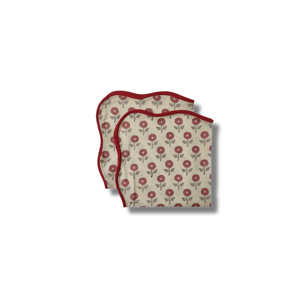 Daisy Block Printed Cotton Napkins