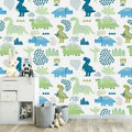 Dinosaurs in the Park Nursery Wallpaper