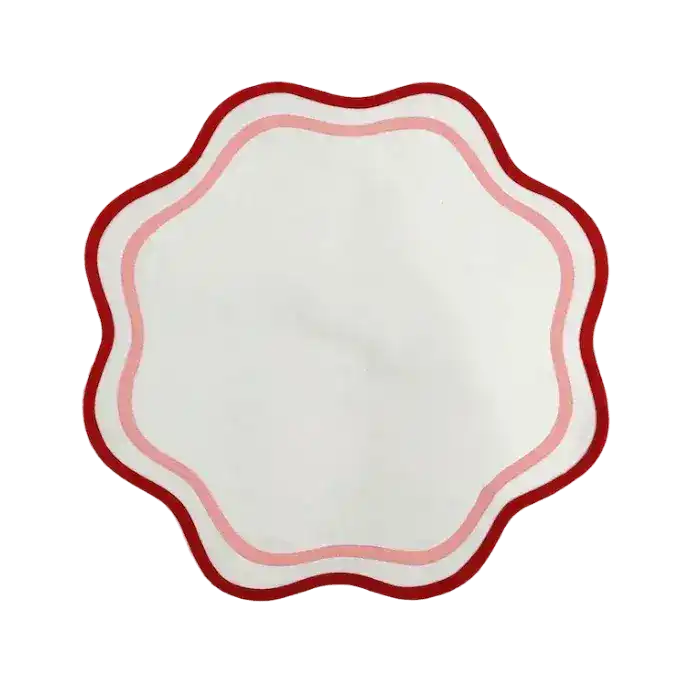 Double Scalloped Round Cotton Placemats