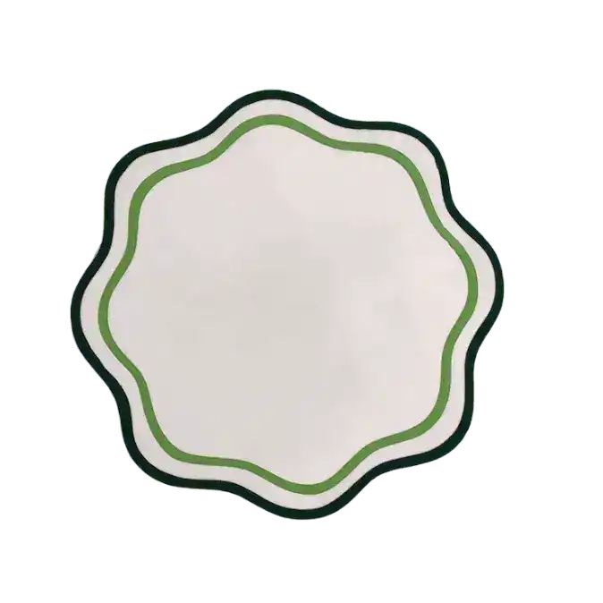 Double Scalloped Round Cotton Placemats