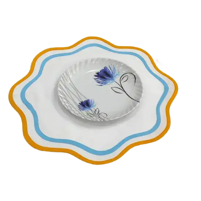 Double Scalloped Round Cotton Placemats