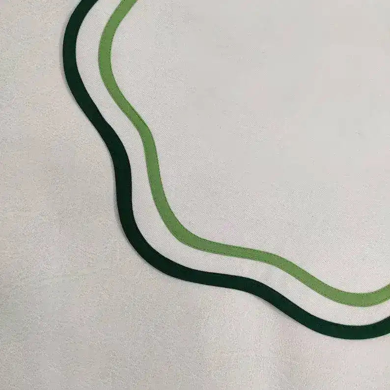 Double Scalloped Round Cotton Placemats