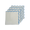 Edgy Scallop Trim White Cotton Napkins