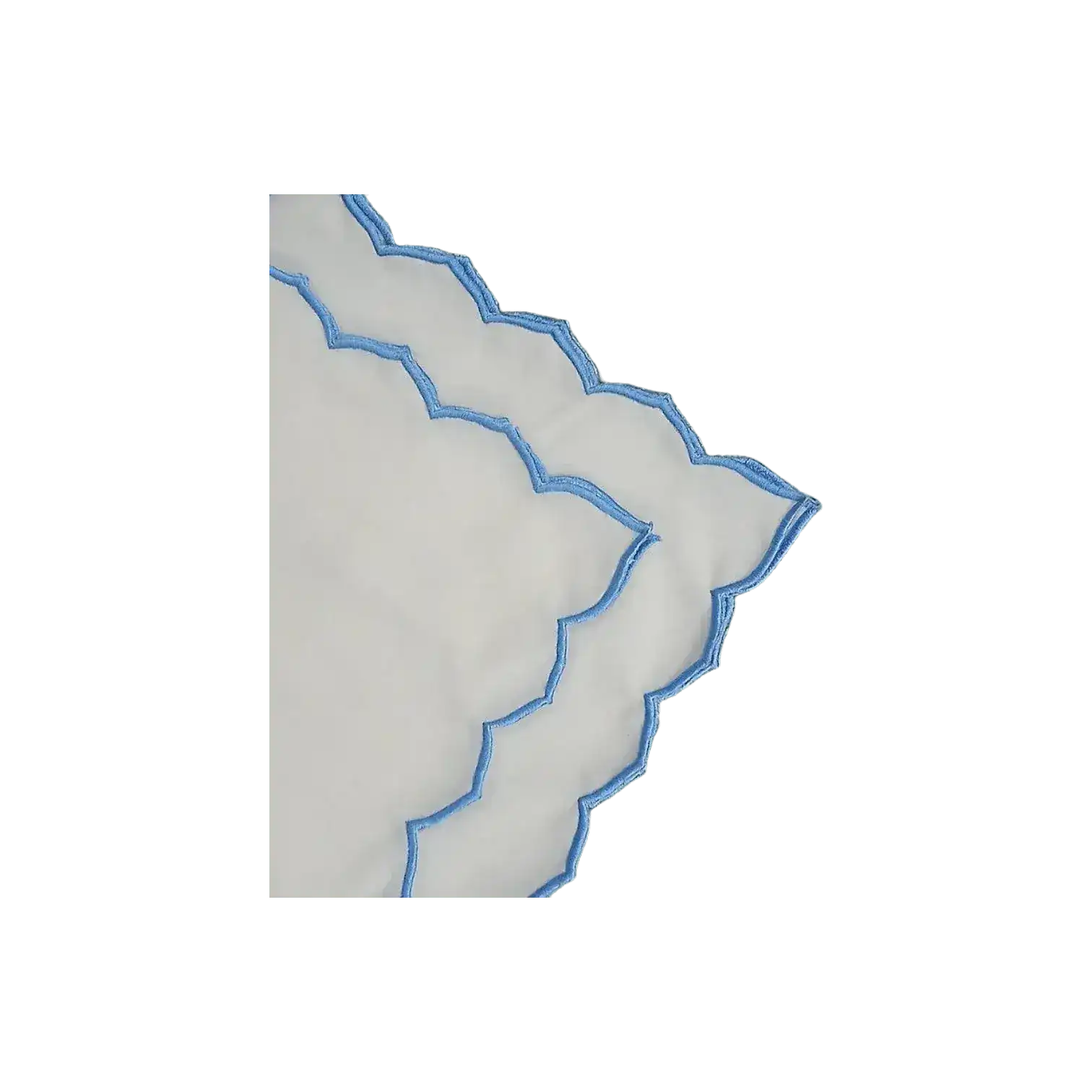 Edgy Scallop Trim White Cotton Napkins