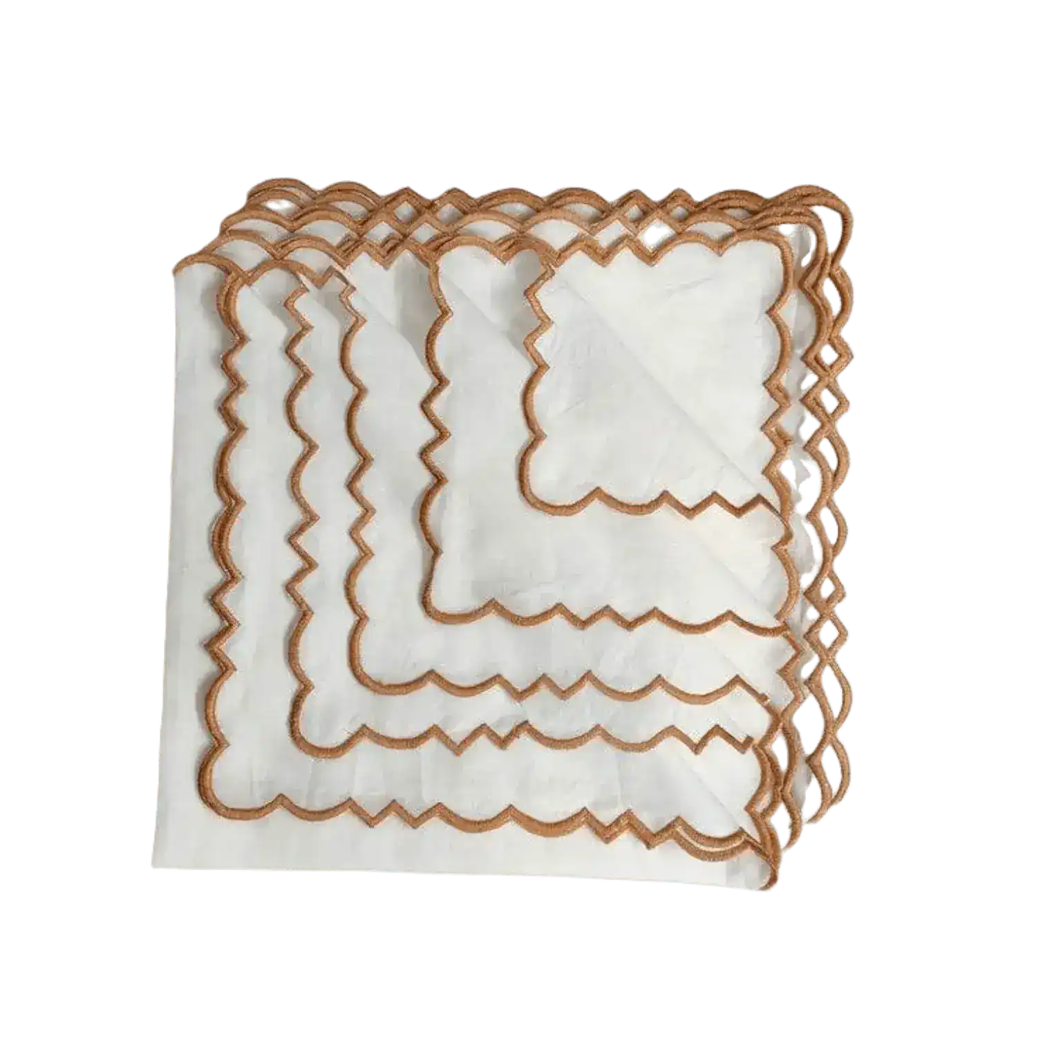 Embroidered Border White Cotton Napkins