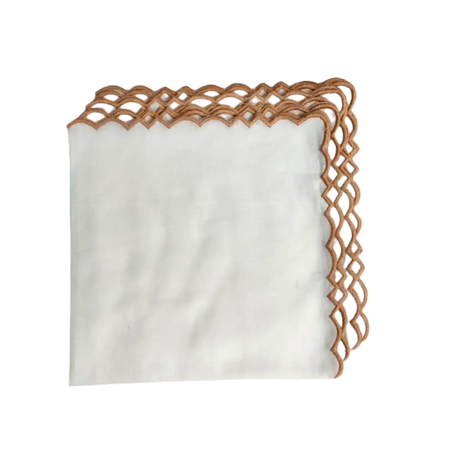 Embroidered Border White Cotton Napkins