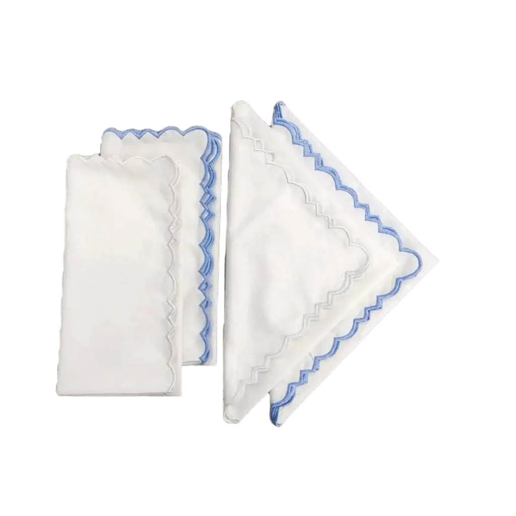 Embroidered Border White Cotton Napkins