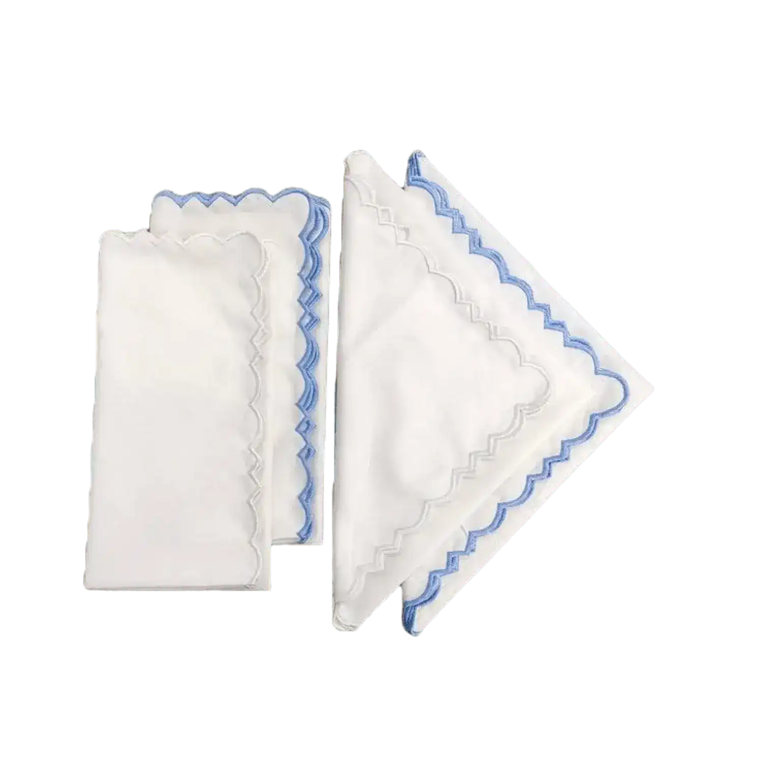 Embroidered Border White Cotton Napkins