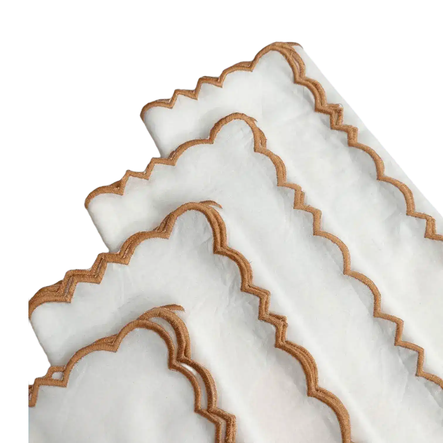 Embroidered Border White Cotton Napkins