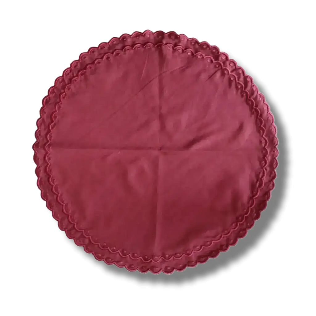 Embroidered Scalloped Round Biodegradable Napkins