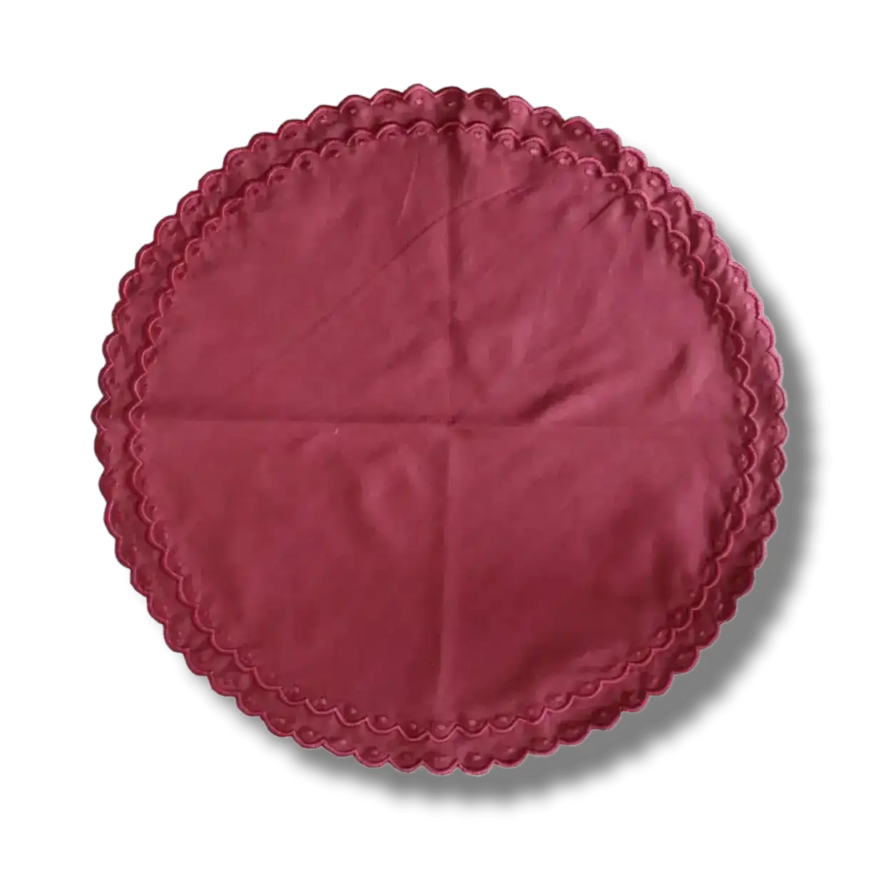 Embroidered Scalloped Round Biodegradable Napkins