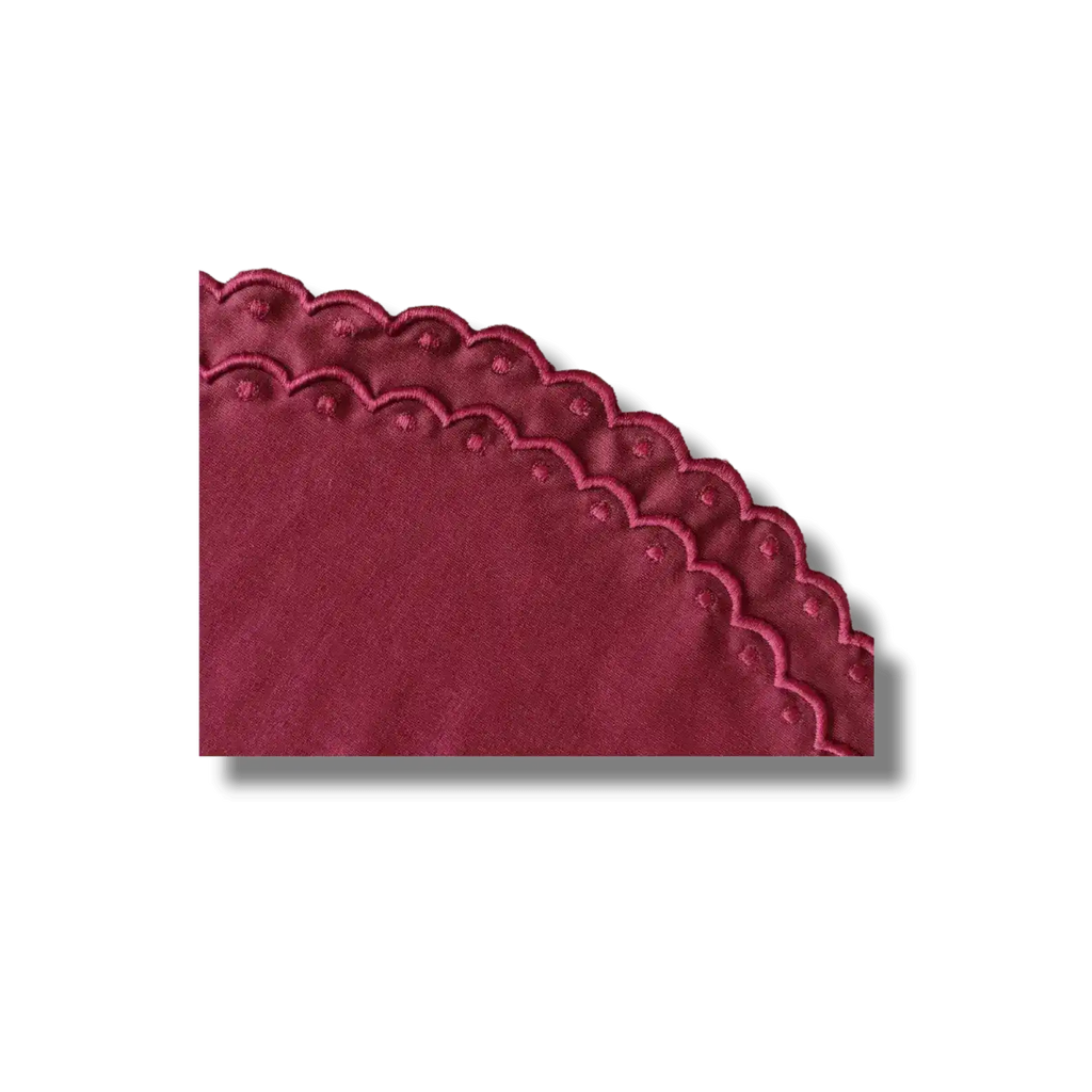 Embroidered Scalloped Round Biodegradable Napkins