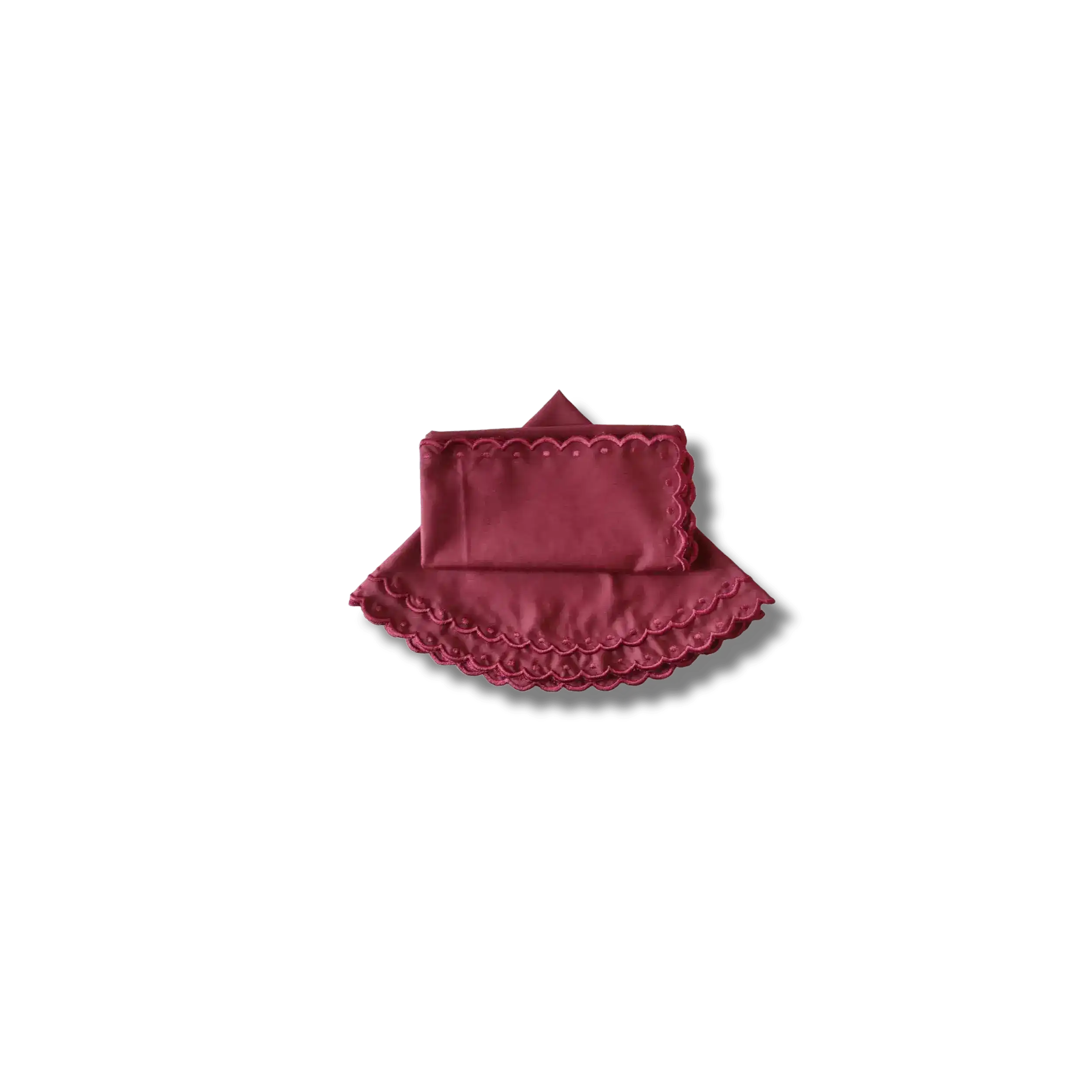 Embroidered Scalloped Round Biodegradable Napkins