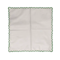 Embroidered Trim White Square Cotton Napkins
