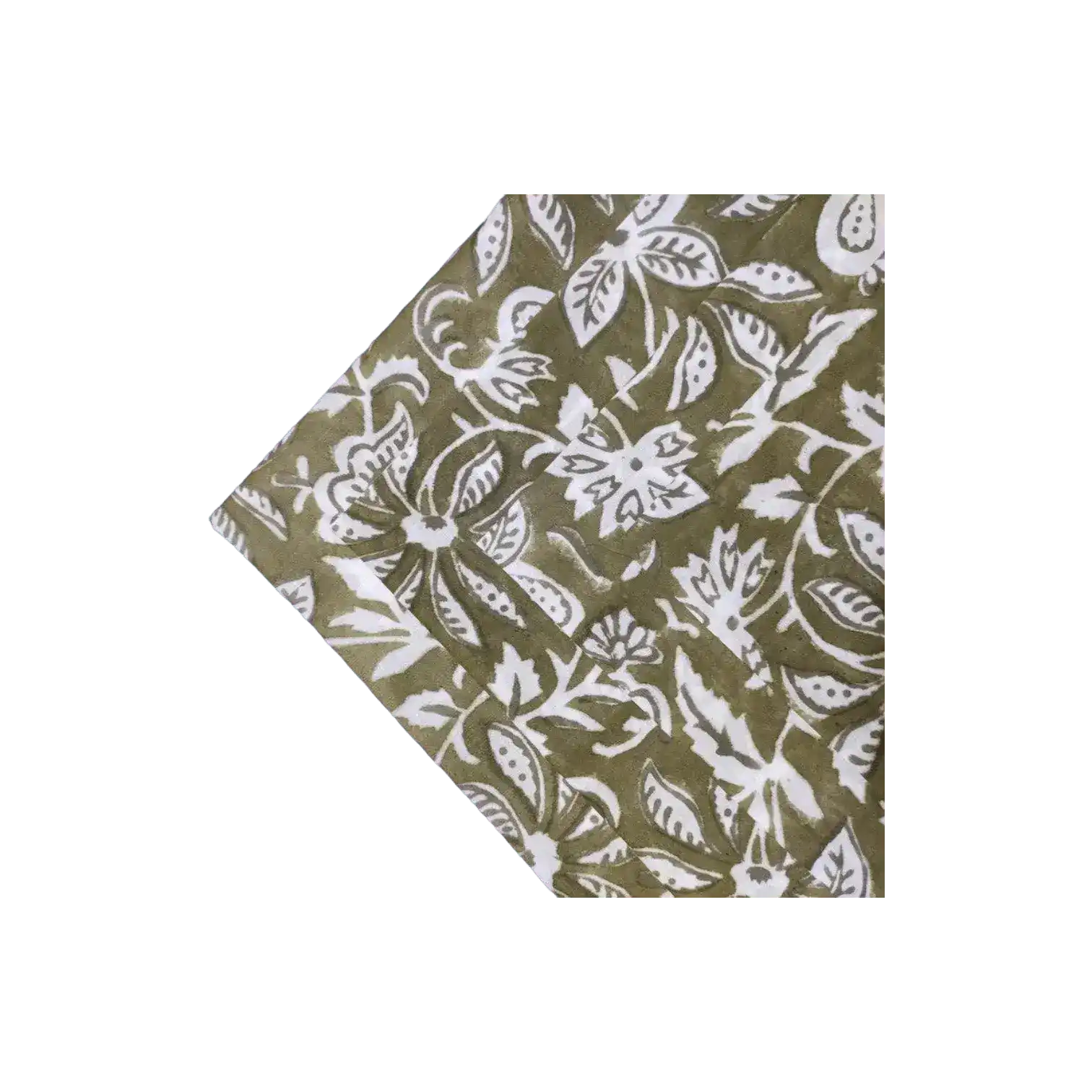 Emmy Green and White Block Printed Cotton Napkins