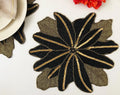 Exotic Flower Beaded Placemat, Gold/Black