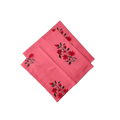 Flower Hand Blocked Print Cotton Napkins - Set of 4