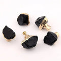 Gold and Black Obsidian Crystal Cabinet Door Knob