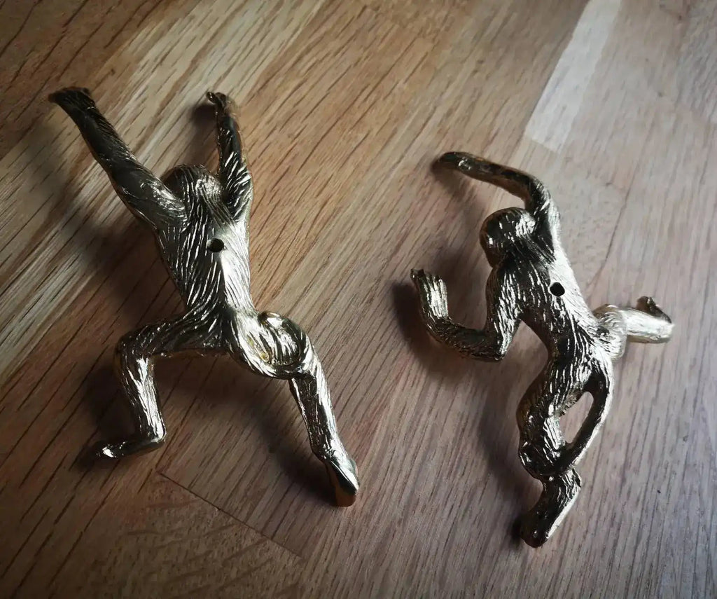 Gold Quirky Monkey Cabinet Drawer Knob