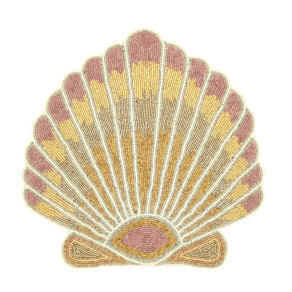 Gold Sea Shell Beaded Placemat - Set of 4