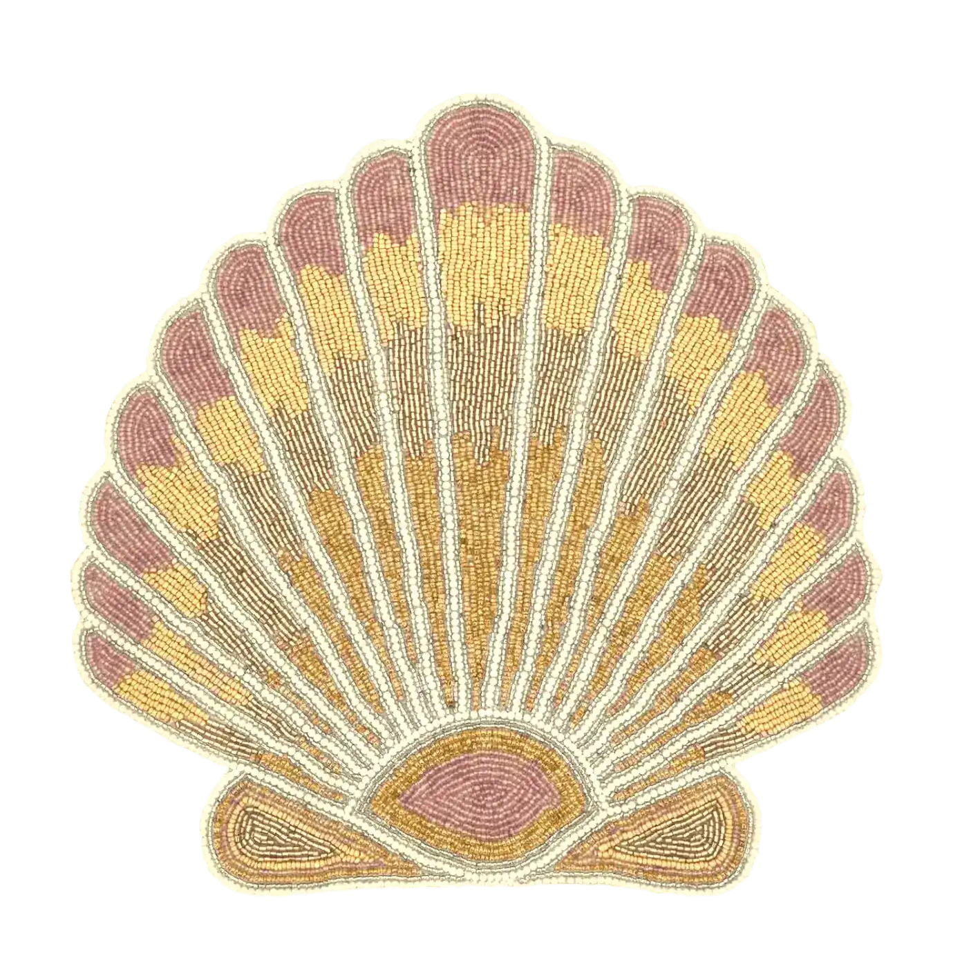 Gold Sea Shell Beaded Placemat - Set of 4