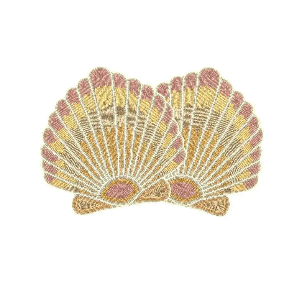 Gold Sea Shell Beaded Placemat - Set of 4