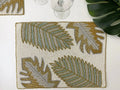 Golden Leaves Rectangular Beaded Placemat