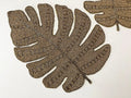 Golden Monstera Leaf Beaded Placemat Set of 4