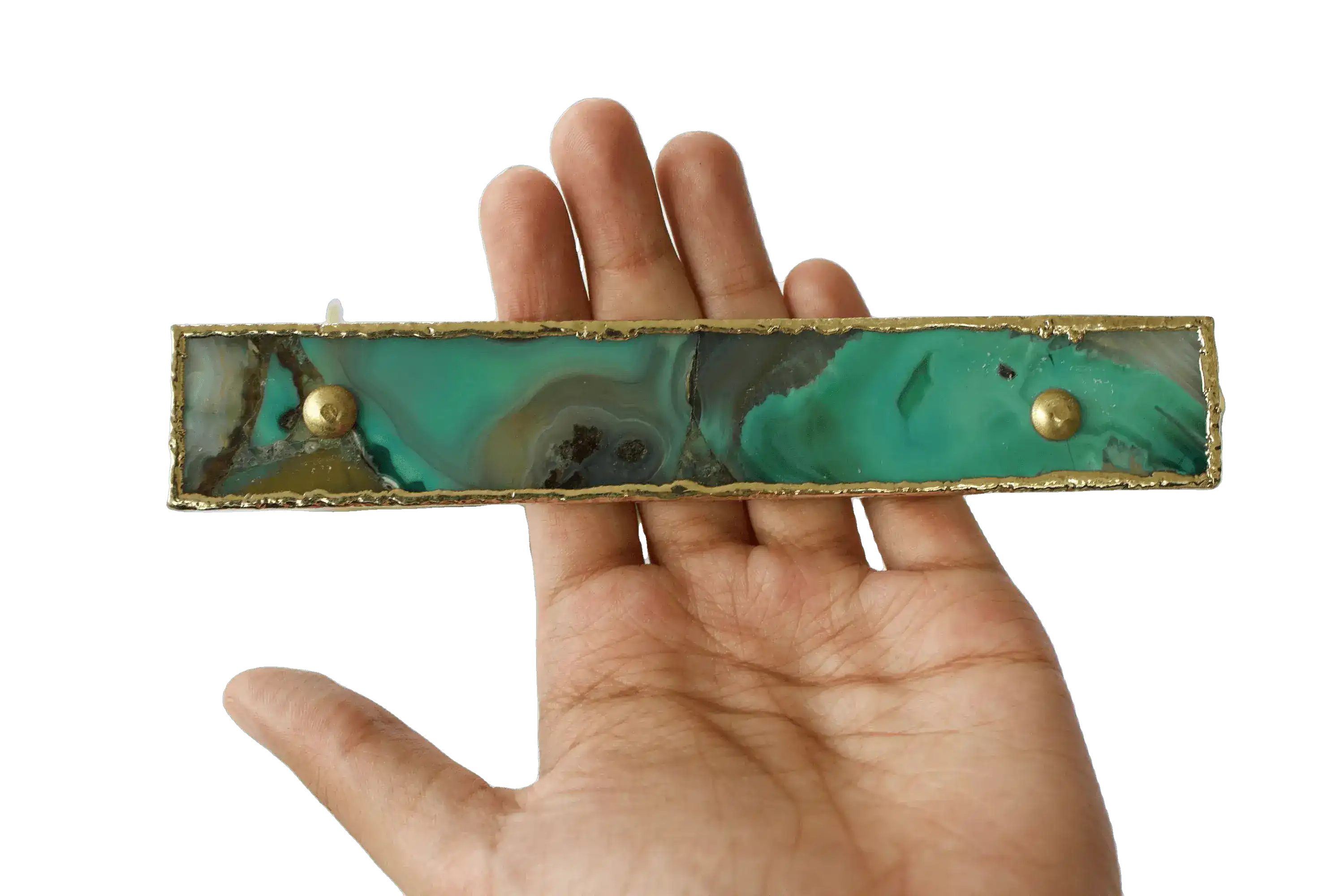Green Agate Cabinet Door Pull Handle - Set of 4
