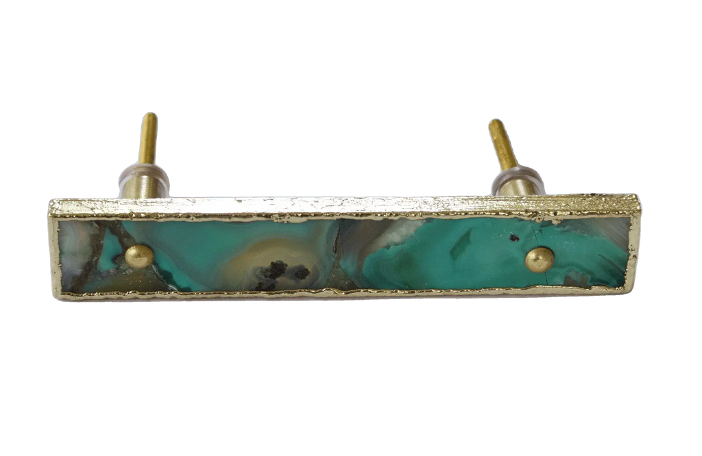 Green Agate Cabinet Door Pull Handle - Set of 4