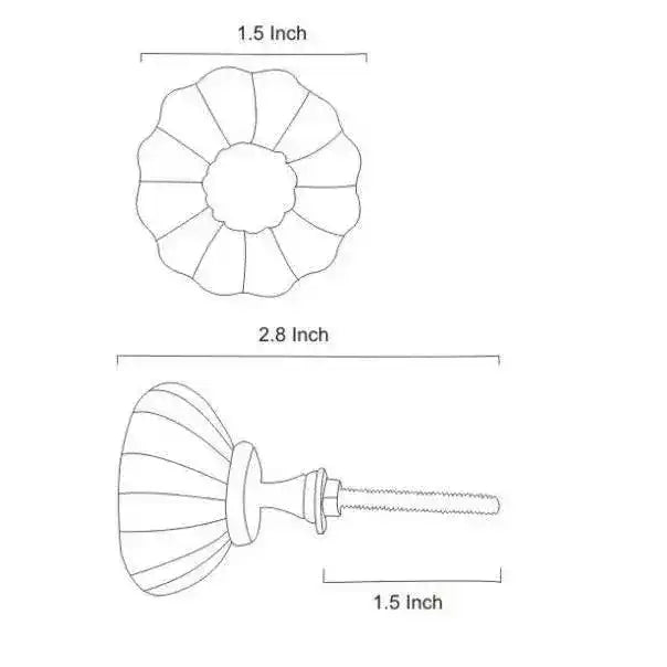 Green Glassware Flower Kitchen Cabinet Knob