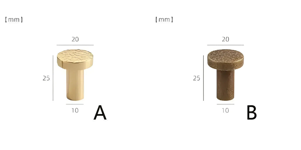 Hammered Brass Geometric Cabinet Drawer Knob