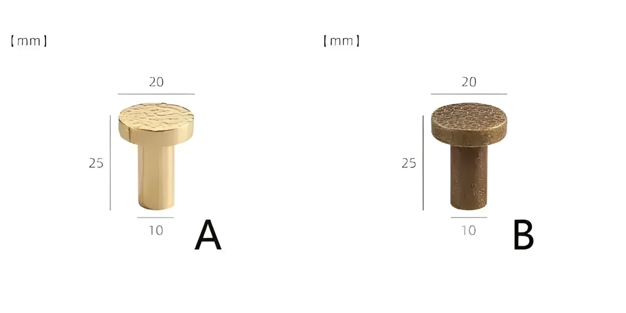 Hammered Brass Geometric Cabinet Drawer Knob