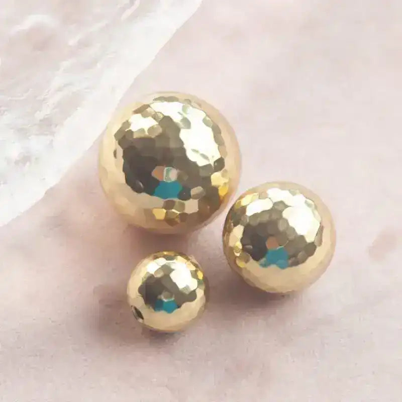 Hammered Brass Round Cabinet Drawer Knob