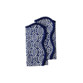 Hand Block Printed Eyelet Blue Cotton Napkin Set