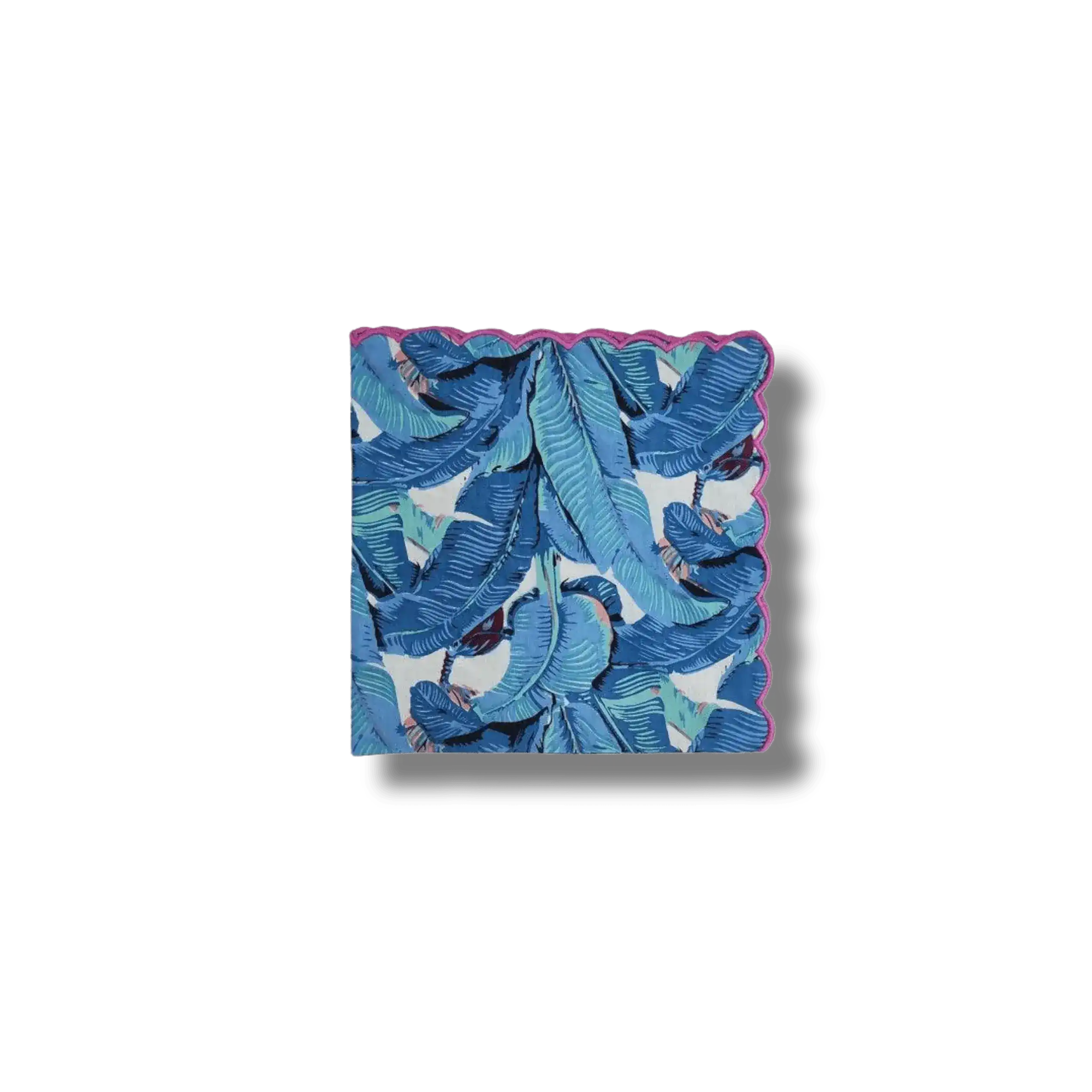 Hand Block Printed Tahiti Scalloped Cotton Napkins