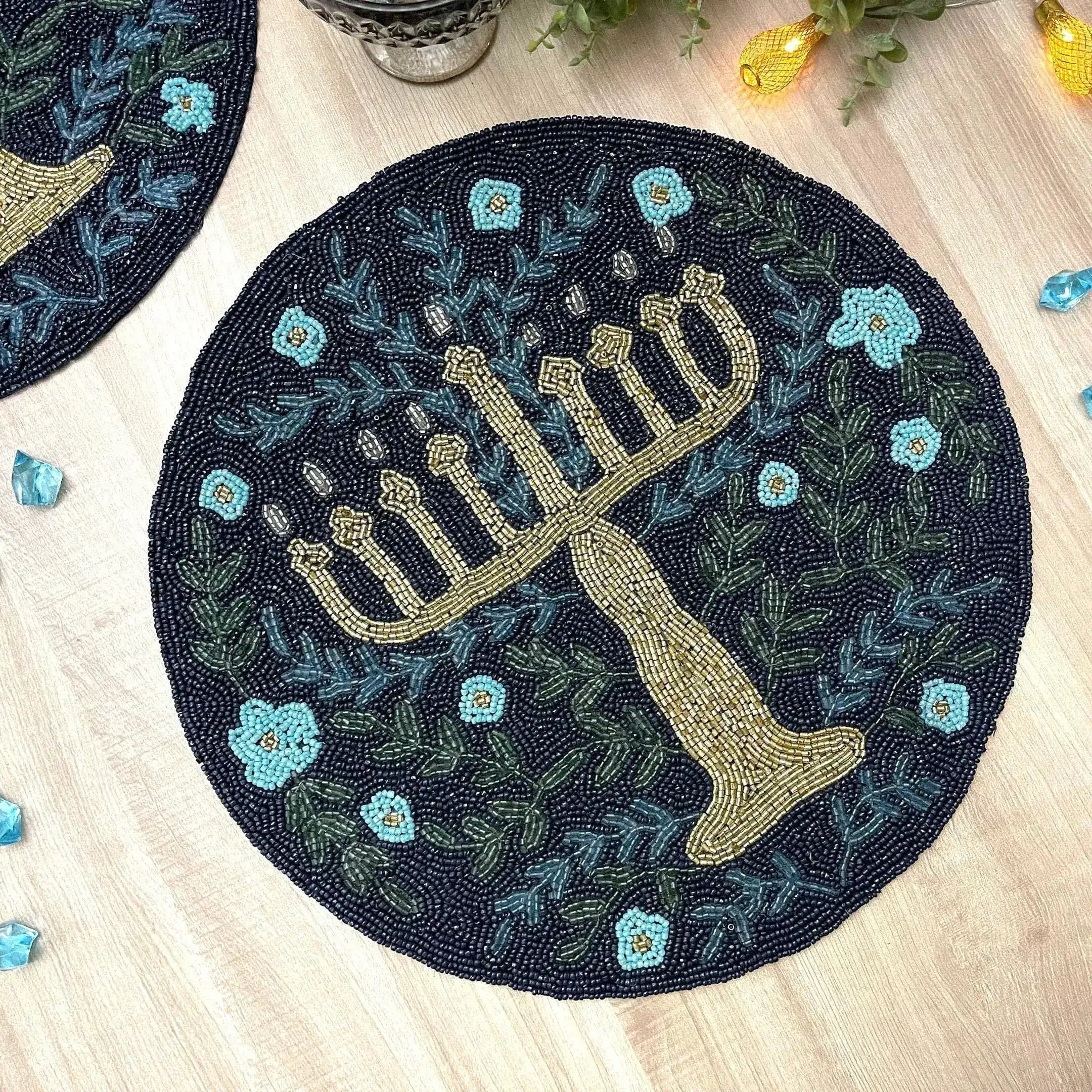 Hanukkah Round Beaded Placemat