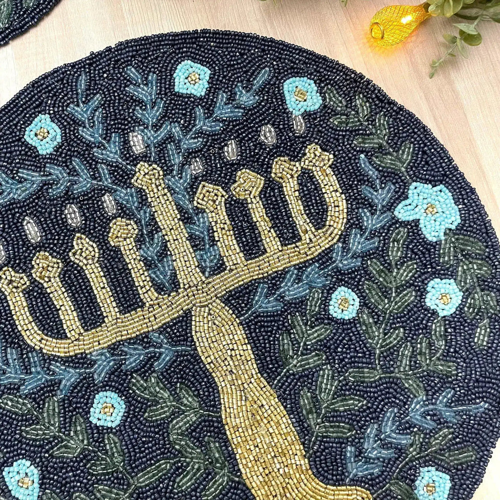 Hanukkah Round Beaded Placemat