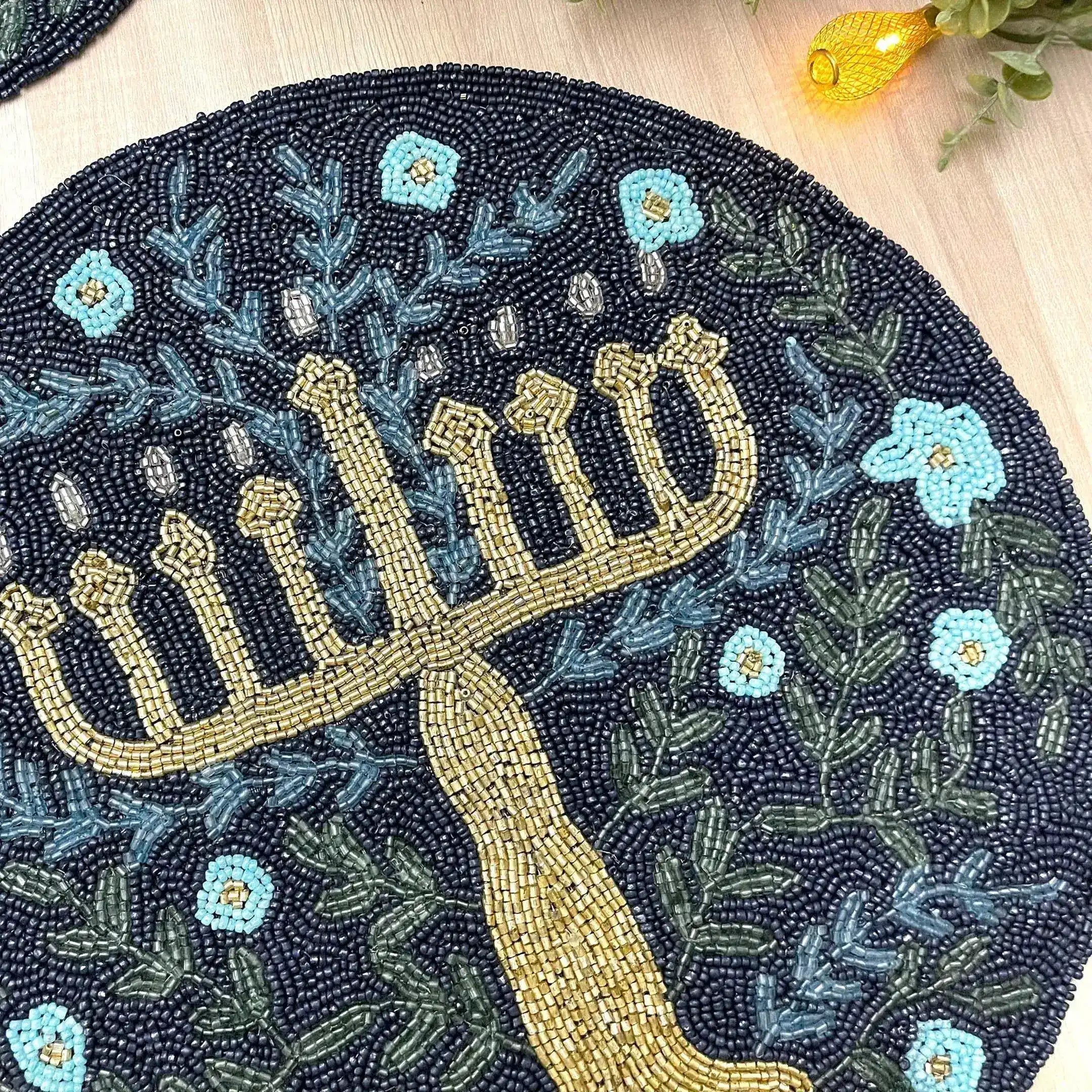 Hanukkah Round Beaded Placemat