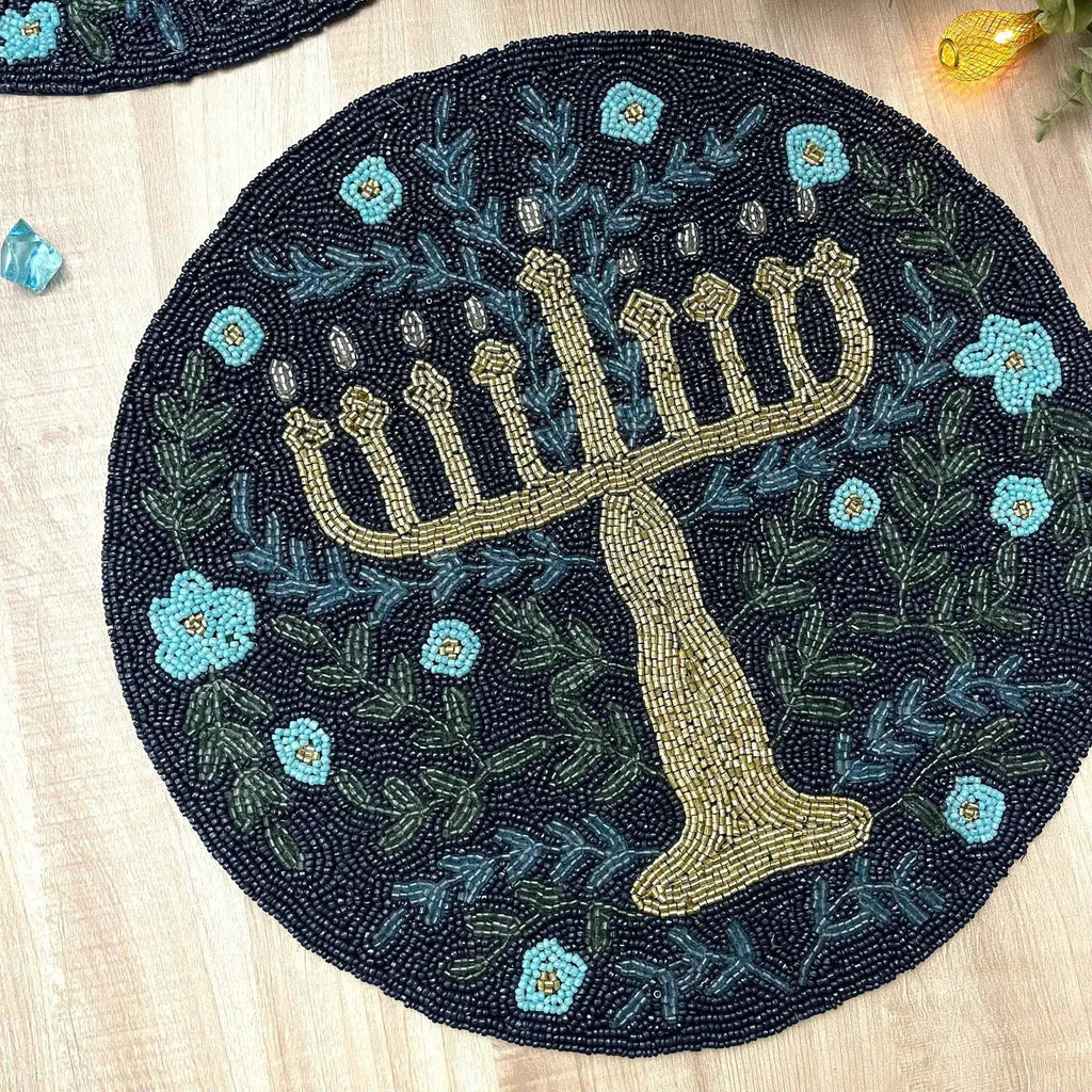 Hanukkah Round Beaded Placemat