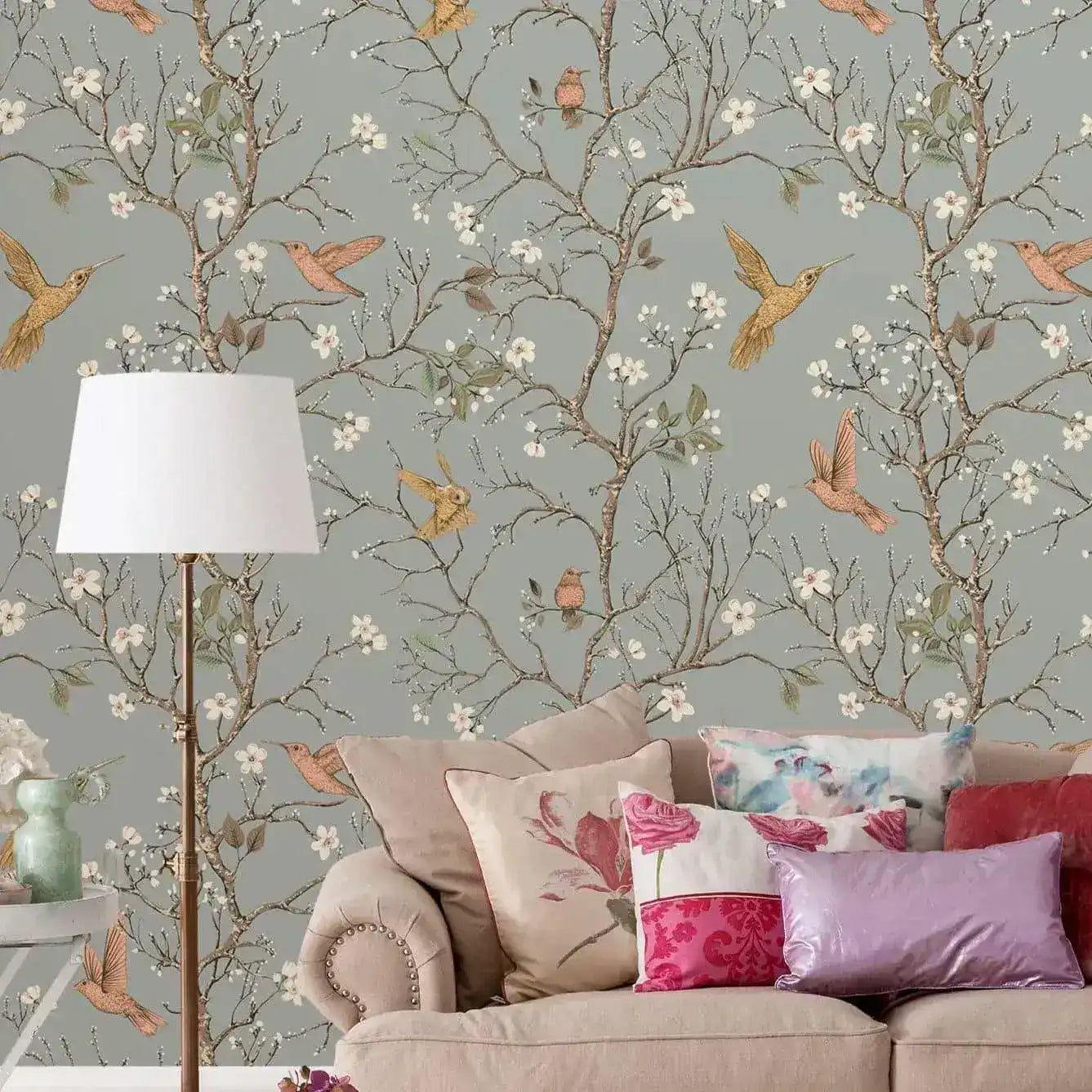 Ð¡hinese Style Tree Branch Hummingbird Wallpaper