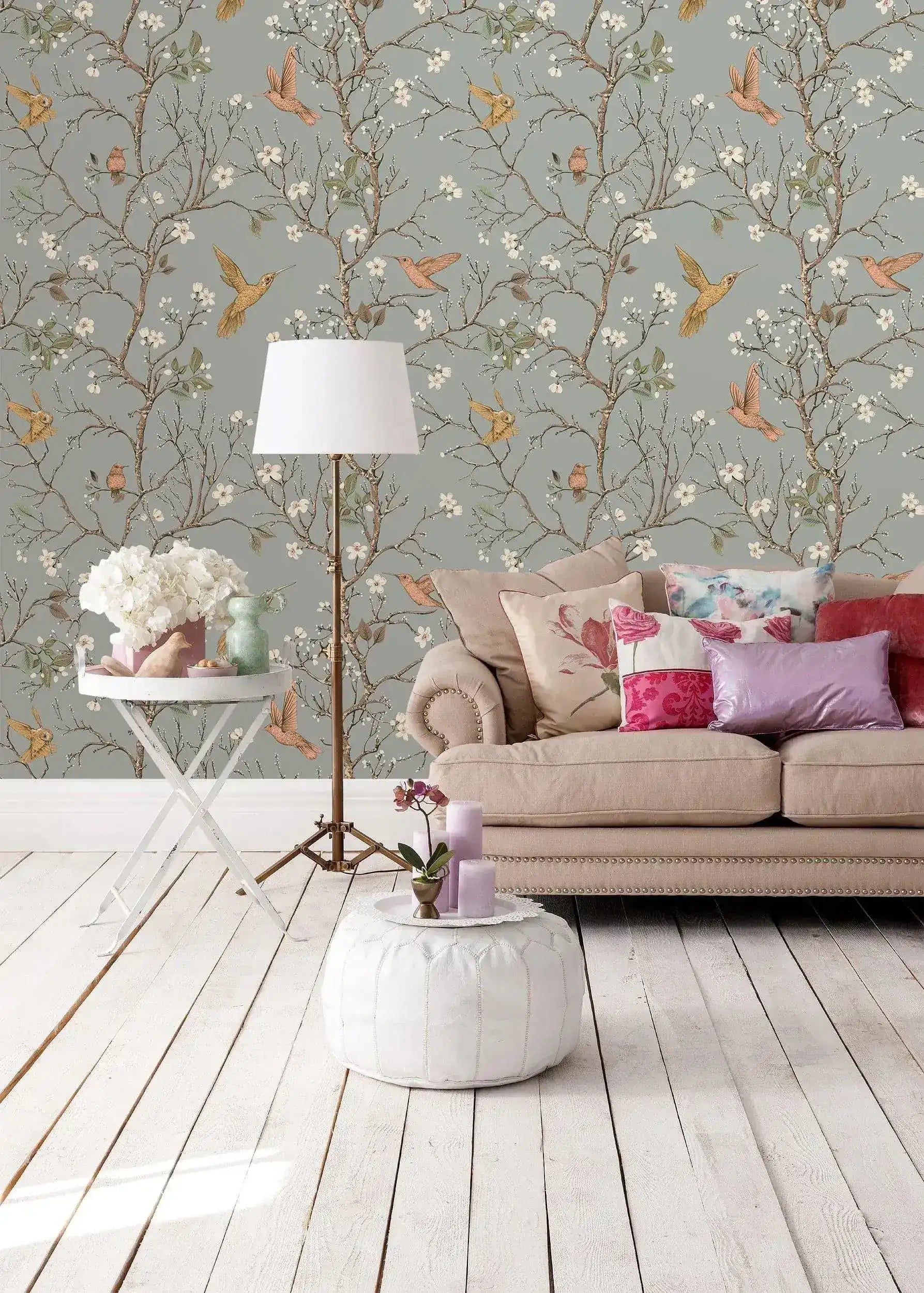 Ð¡hinese Style Tree Branch Hummingbird Wallpaper